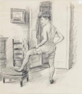 Alexander Brook - Getting dressed; and a companion drawing
