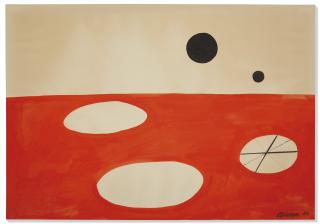 Alexander Calder - Black Discs over Red Plain