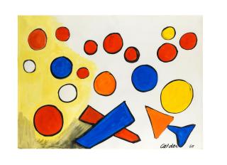Alexander Calder - Blue + Orange Arrow Head, 1965