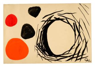 Alexander Calder - Nest and Two Orange Spots