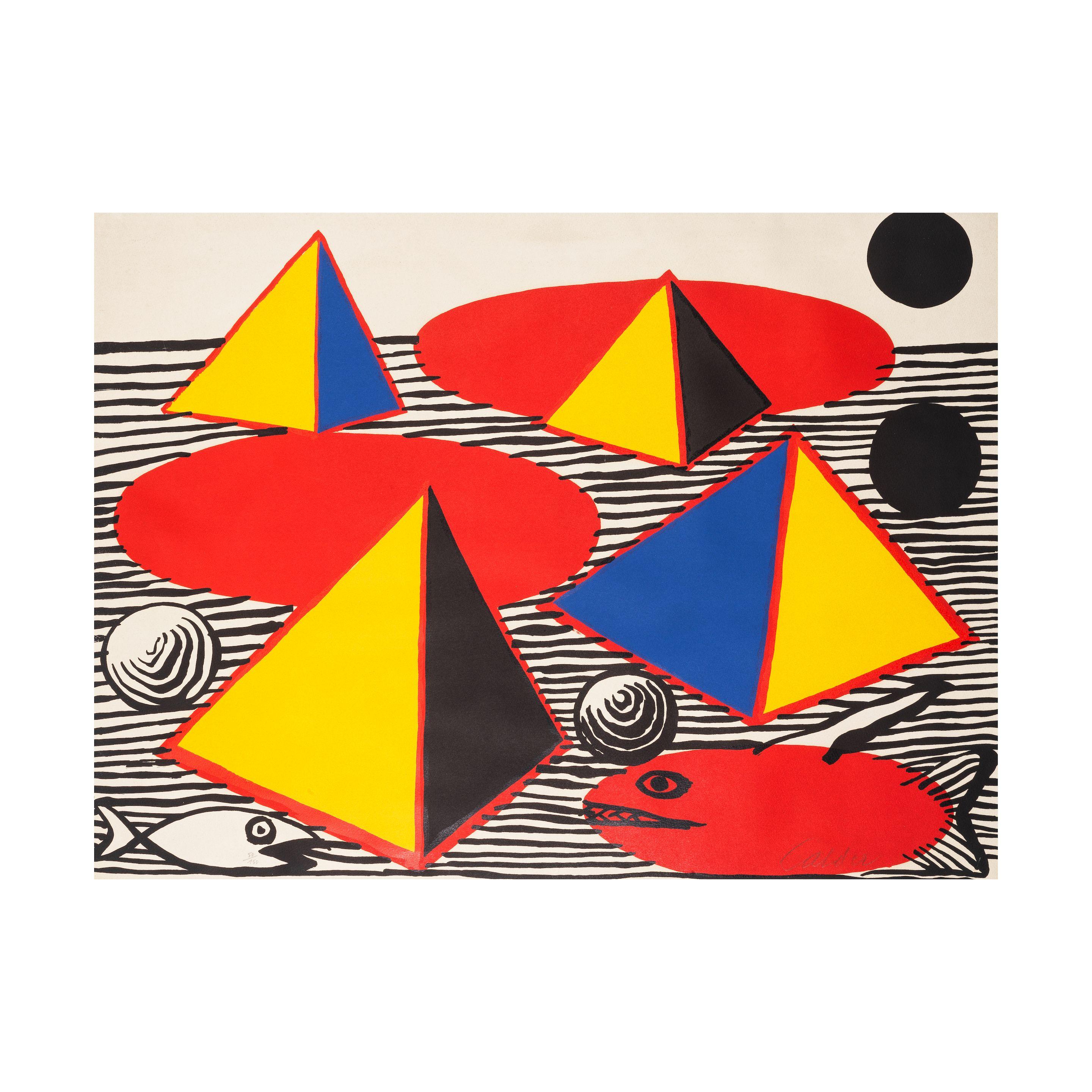 Alexander Calder - Pyramids and Fish, 1976