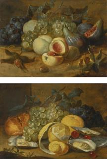 Alexander Coosemans - Still Life With Lemons, Oysters And Cherries; Still Life With Peaches And Figs 