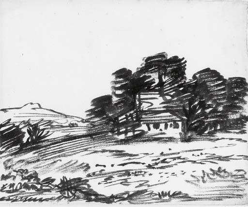 Alexander Cozens - A Building Among Trees