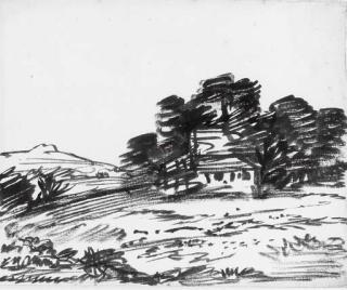 Alexander Cozens - A Building Among Trees