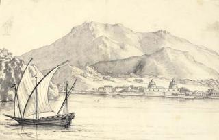 Alexander Cozens - The Isle of Elba From The Sea, Italy