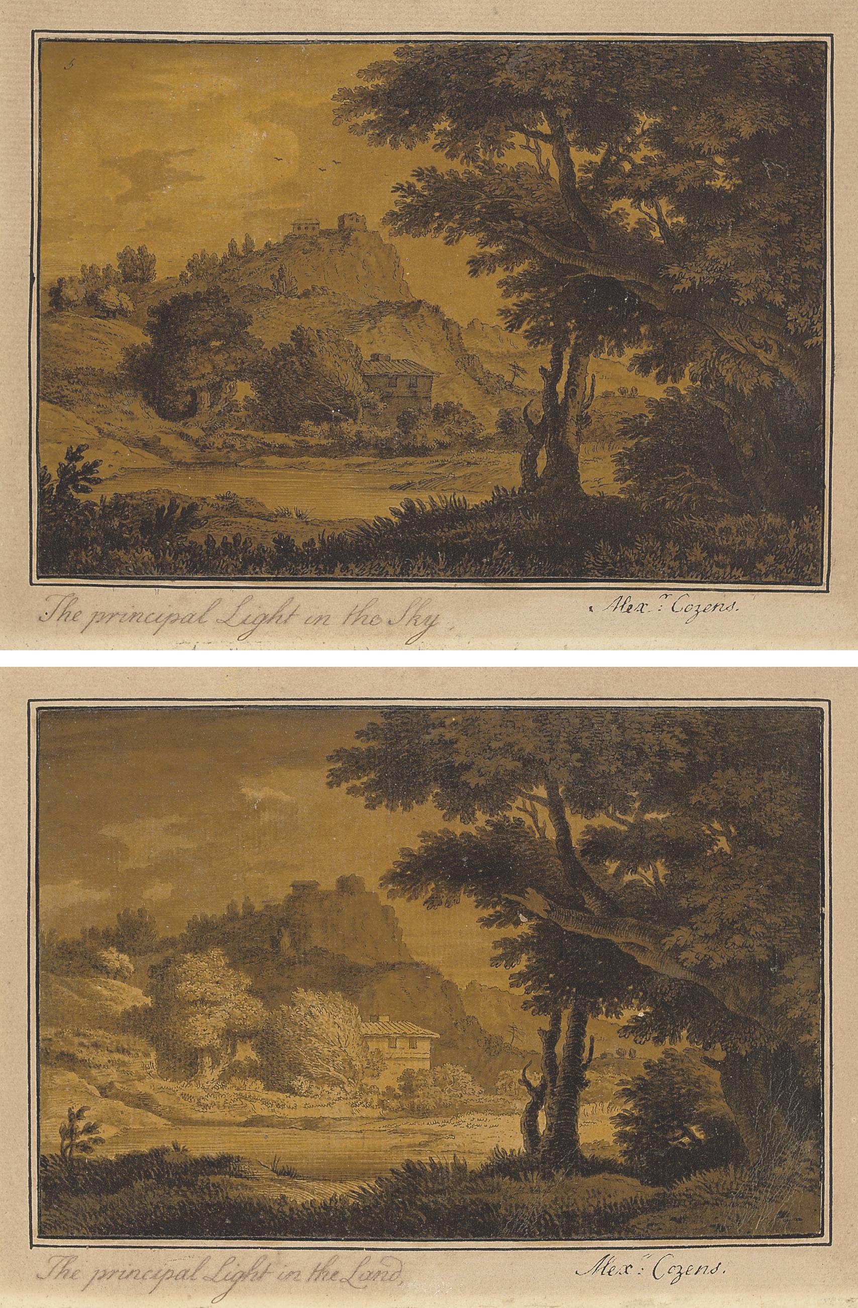 Alexander Cozens - Two landscape studies