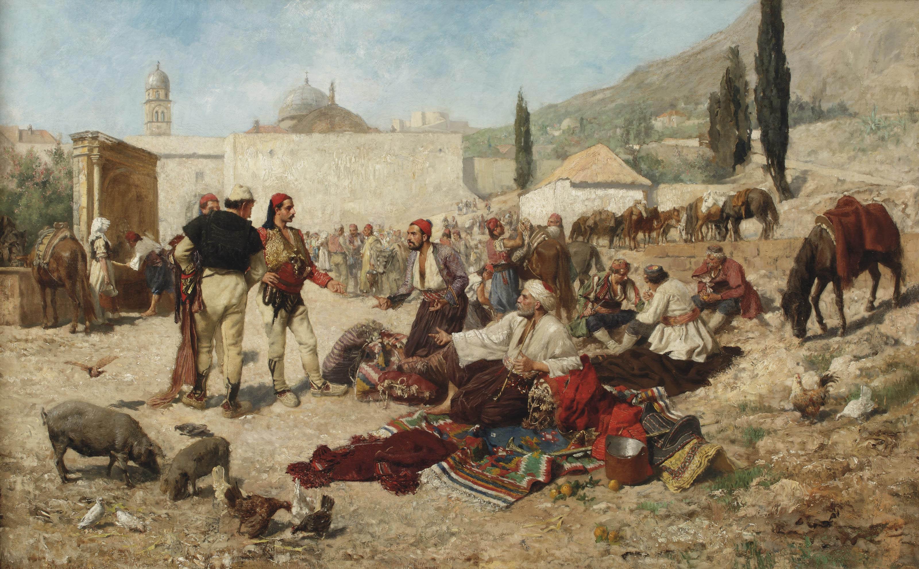 Alexander Demetrius Goltz - An Oriental market place
