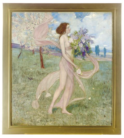 Alexander Demetrius Goltz - Frühling (Girl Among Blossoming Trees)