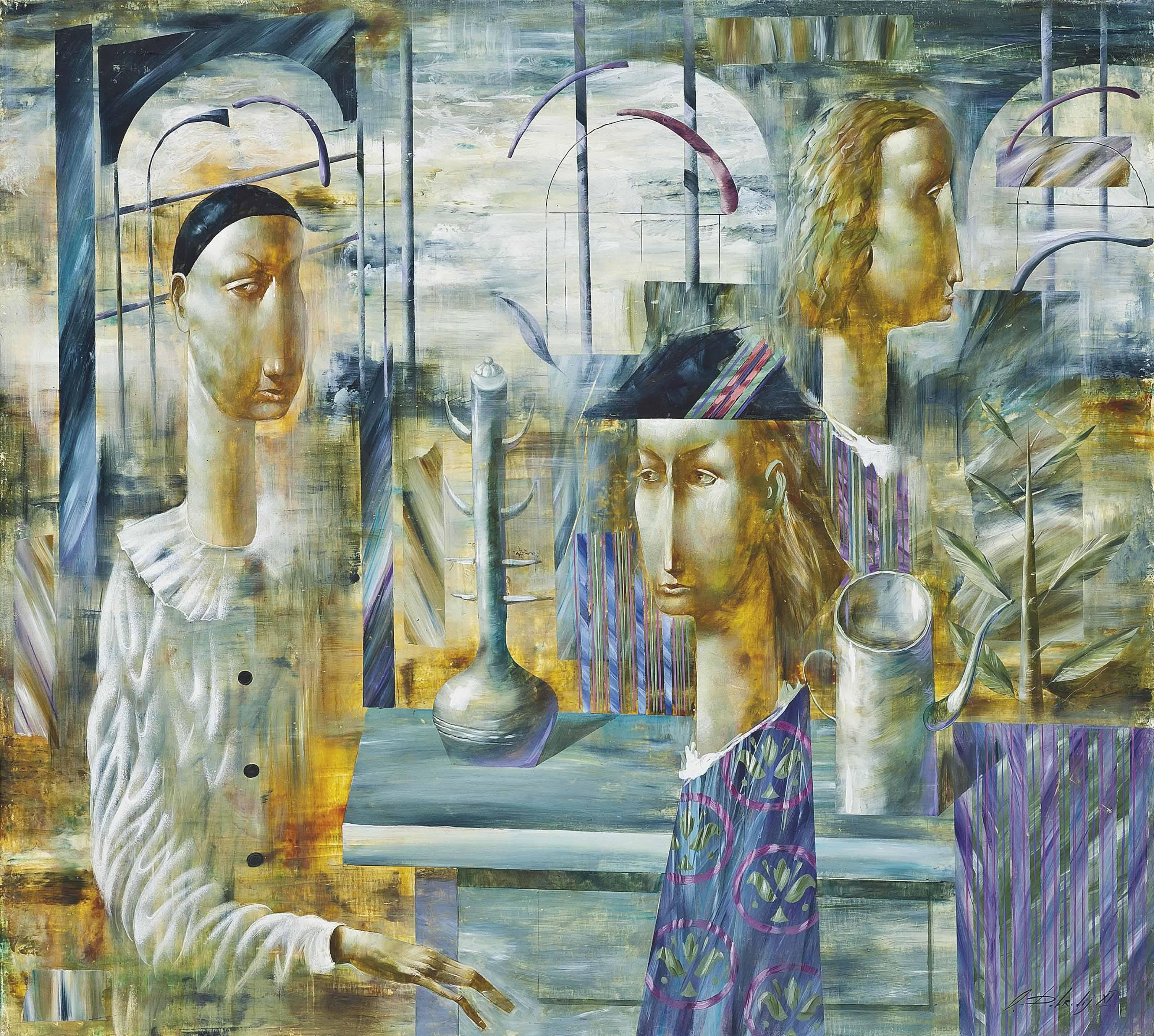 Alexander Dobrodiy - Figures at a table