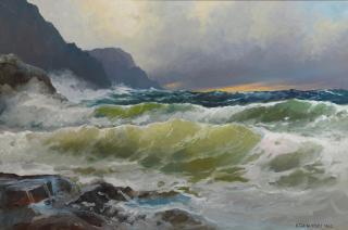 Alexander Dzigurski - Seascape 24 x 36 in. framed 29 1/4 x 41 1/2 in.