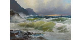 Alexander Dzigurski - Seascape 24 x 36 in. framed 29 1/4 x 41 1/2 in.