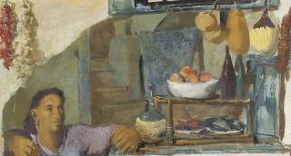 Alexander Evgenievich Iacovleff - Sidewalk Shop, Capri, 1929