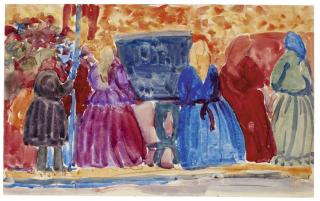 Alexander Evgenievich Yakovlev - A Group Of Sixteen Works On Paper Depicting Scenes Of Rural Life