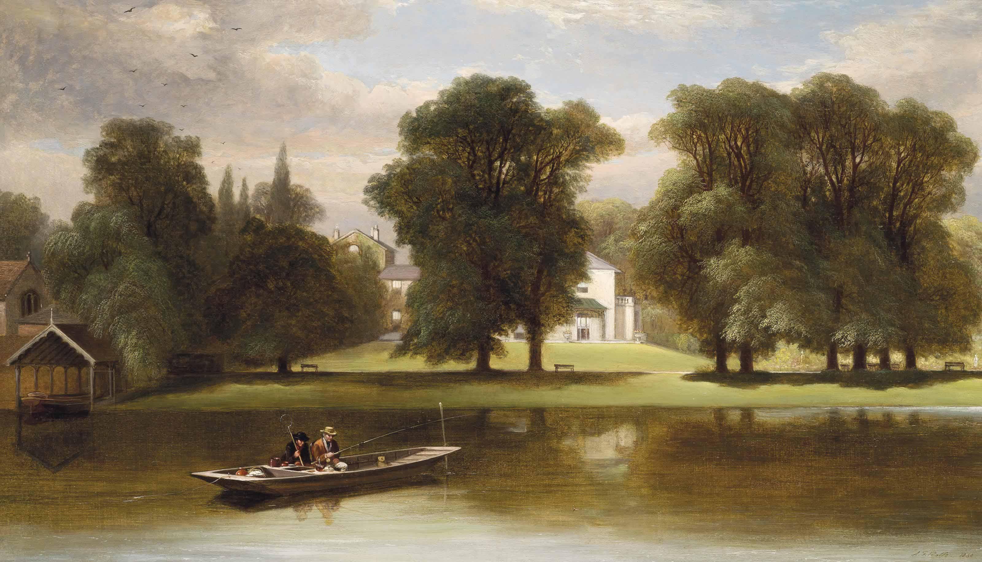 Alexander F. Rolfe - Fishing on the Thames at Twickenham