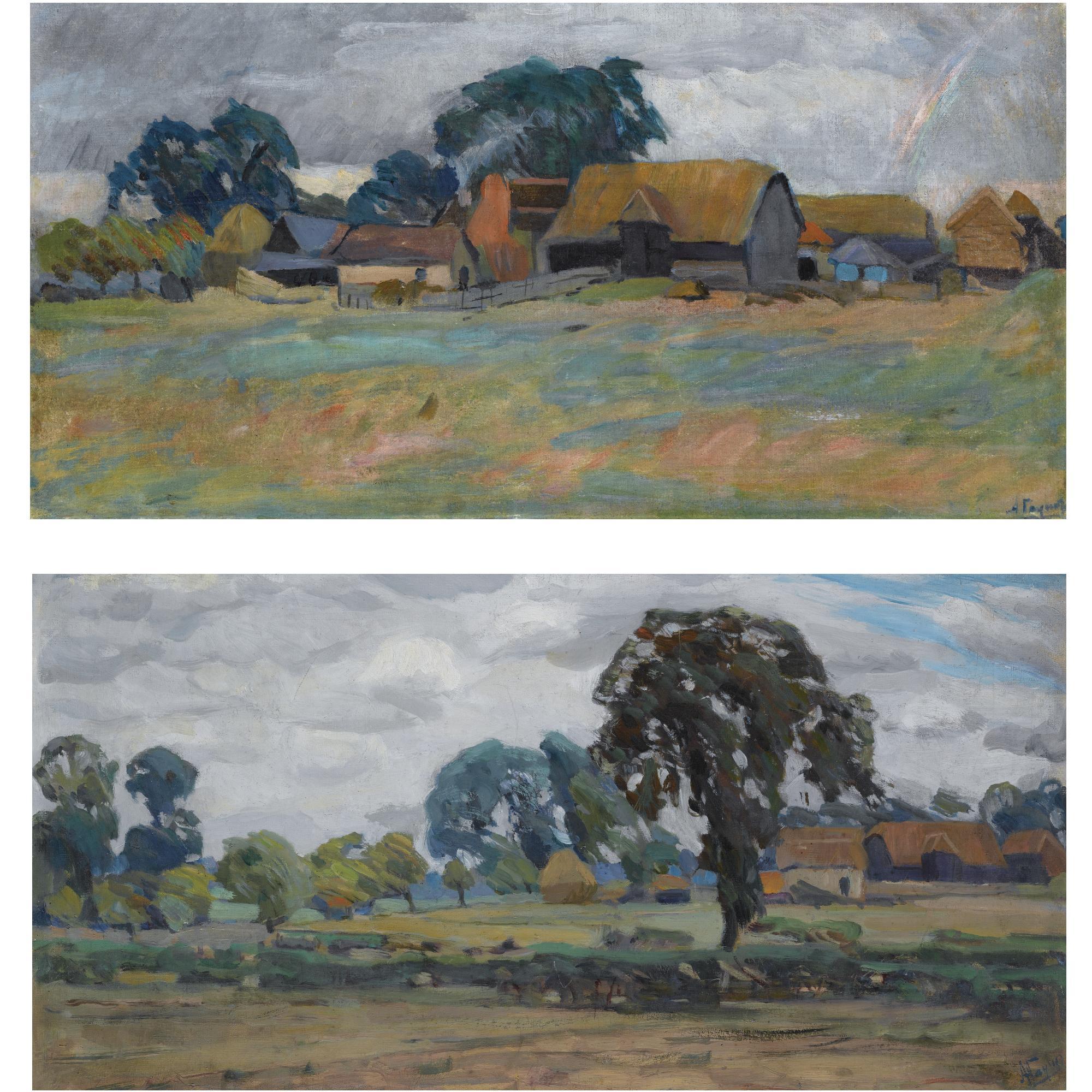 Alexander Fedorovich Gaush - The Old Farm (England); A Grey Day (England)