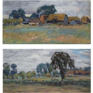 Alexander Fedorovich Gaush - The Old Farm (England); A Grey Day (England)