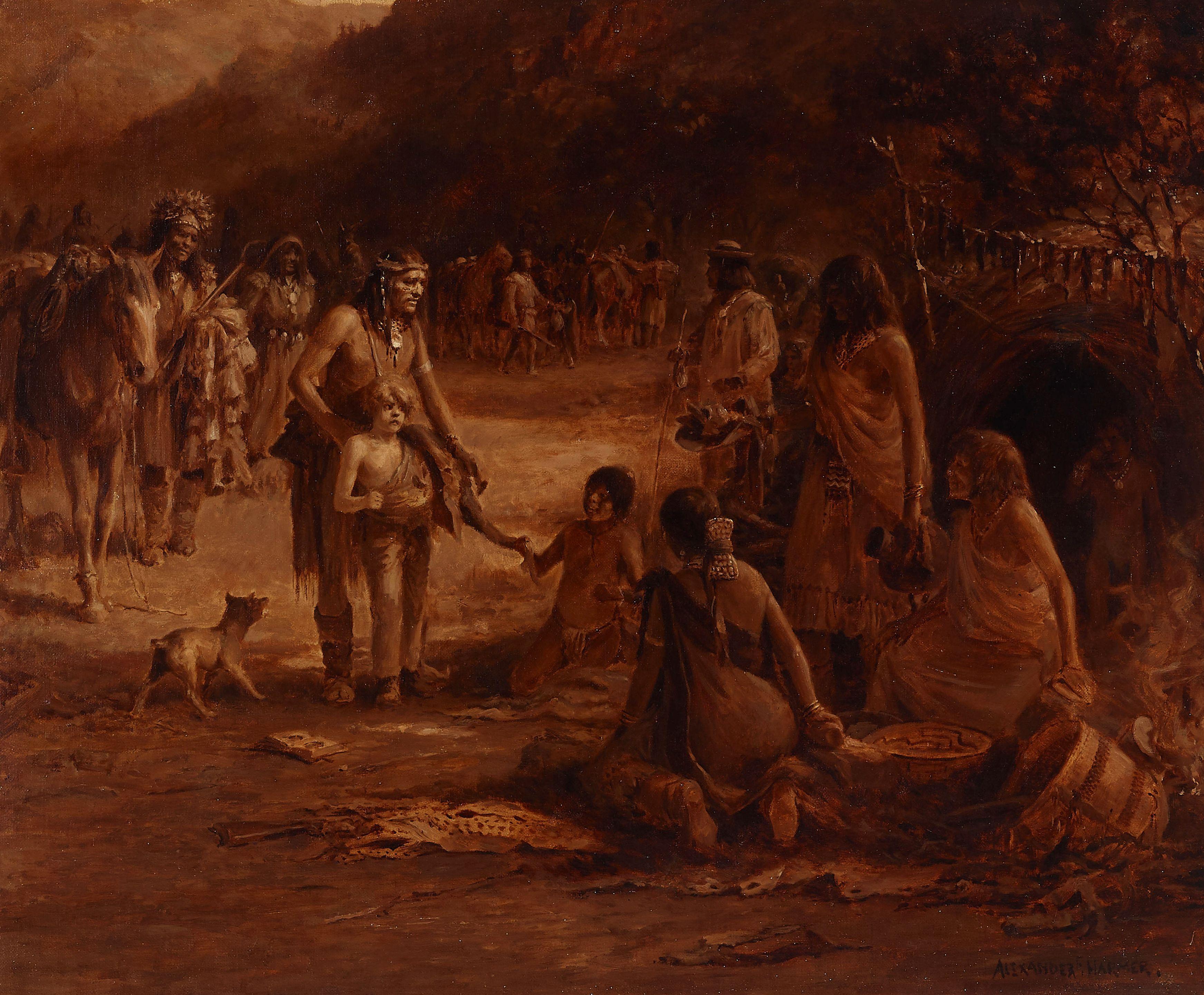 Alexander Francis Harmer - Hostage from a Raid 20 x 24 in. framed 30 x 34 in.