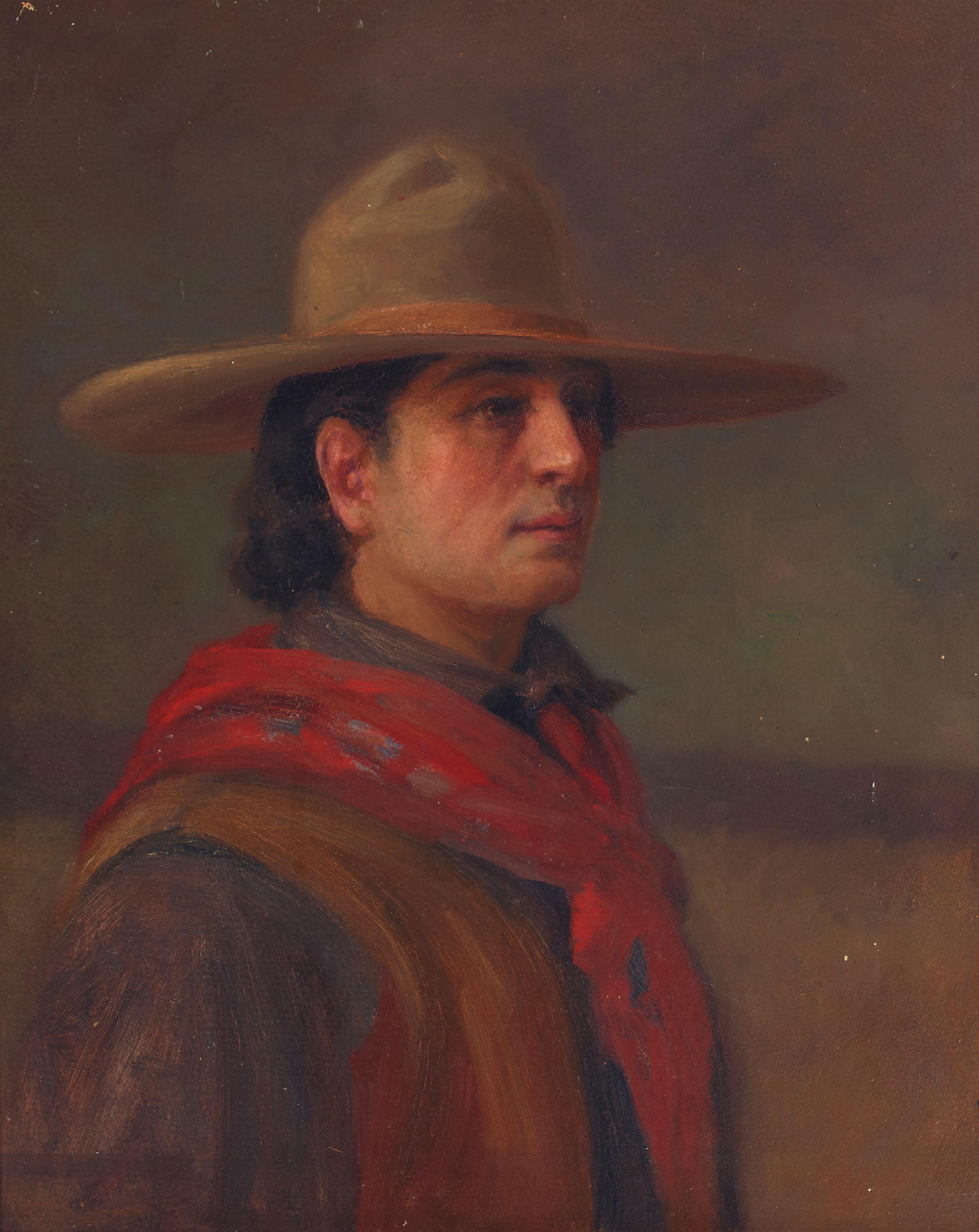 Alexander Francis Harmer - Indian Scout 15 x 12 in. framed 17 1/2 x 14 3/4 in.