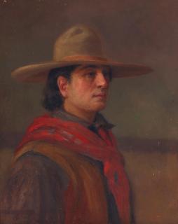 Alexander Francis Harmer - Indian Scout 15 x 12 in. framed 17 1/2 x 14 3/4 in.