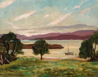 Alexander Graham Munro - Looking to Lismore from the Old Oban Road