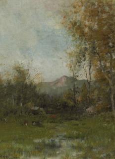 Alexander Helwig Wyant - Pasture with Mountain View