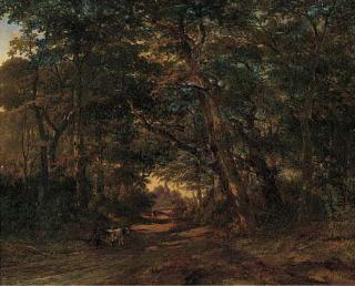 Alexander Hieronymus Jr. Bakhuyzen - The wooded path to market