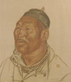Alexander Iacovleff - Portrait of a Mongolian chief