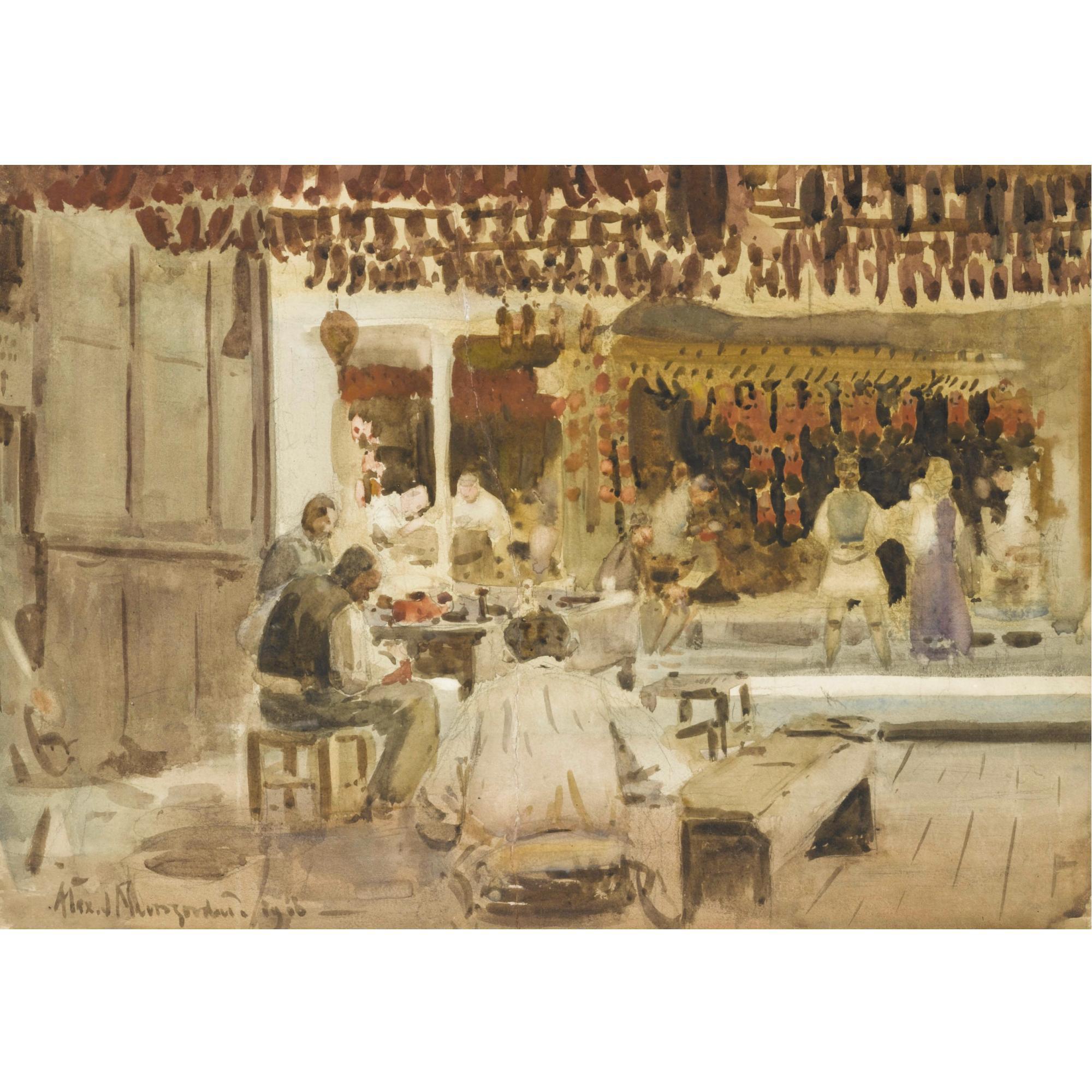 Alexander James MavrogordatoBritish - Figures In A Tavern, Athens