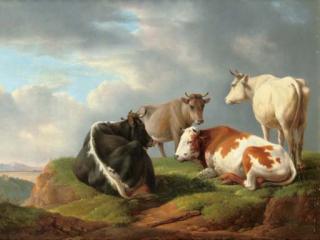Alexander Johann Dallinger von Dalling - Cattle in a sunlit field