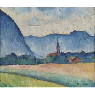 Alexander Kanoldt - Landscape With Church Spire