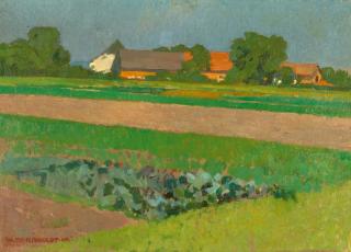 Alexander Kanoldt - Landschaft mit Gehöft.