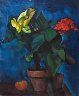 Alexander Kanoldt - Stillleben mit Apfel.