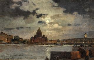 Alexander Karlovich Beggrov - A View Of St Petersburg From The Universitetskaya Embankment