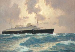 Alexander Kircher - The German liner Bremen outward bound for New York