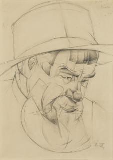 Alexander Konstantinovich Bogomazov - Head of a Sawyer (Study for the Triptych Sawyers)