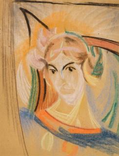 Alexander Konstantinovich Bogomazov - Portrait of Wanda Monastyrska, the Artist\'s Wife