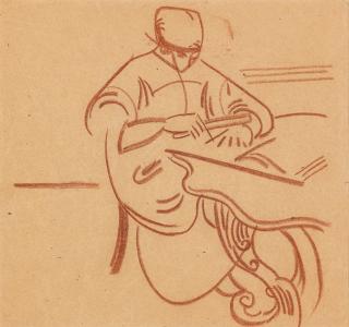 Alexander Konstantinovich Bogomazov - Woman at a Table