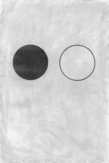 Alexander Liberman - Black Circles on Grey Ground