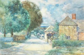 Alexander Macbride RSW RI - A Roadside Farm, Sussex