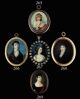 Alexander Macco - A young lady, facing right in low-cut black dress, red shawl draped over her left shoulder, her dark hair curled and upswept