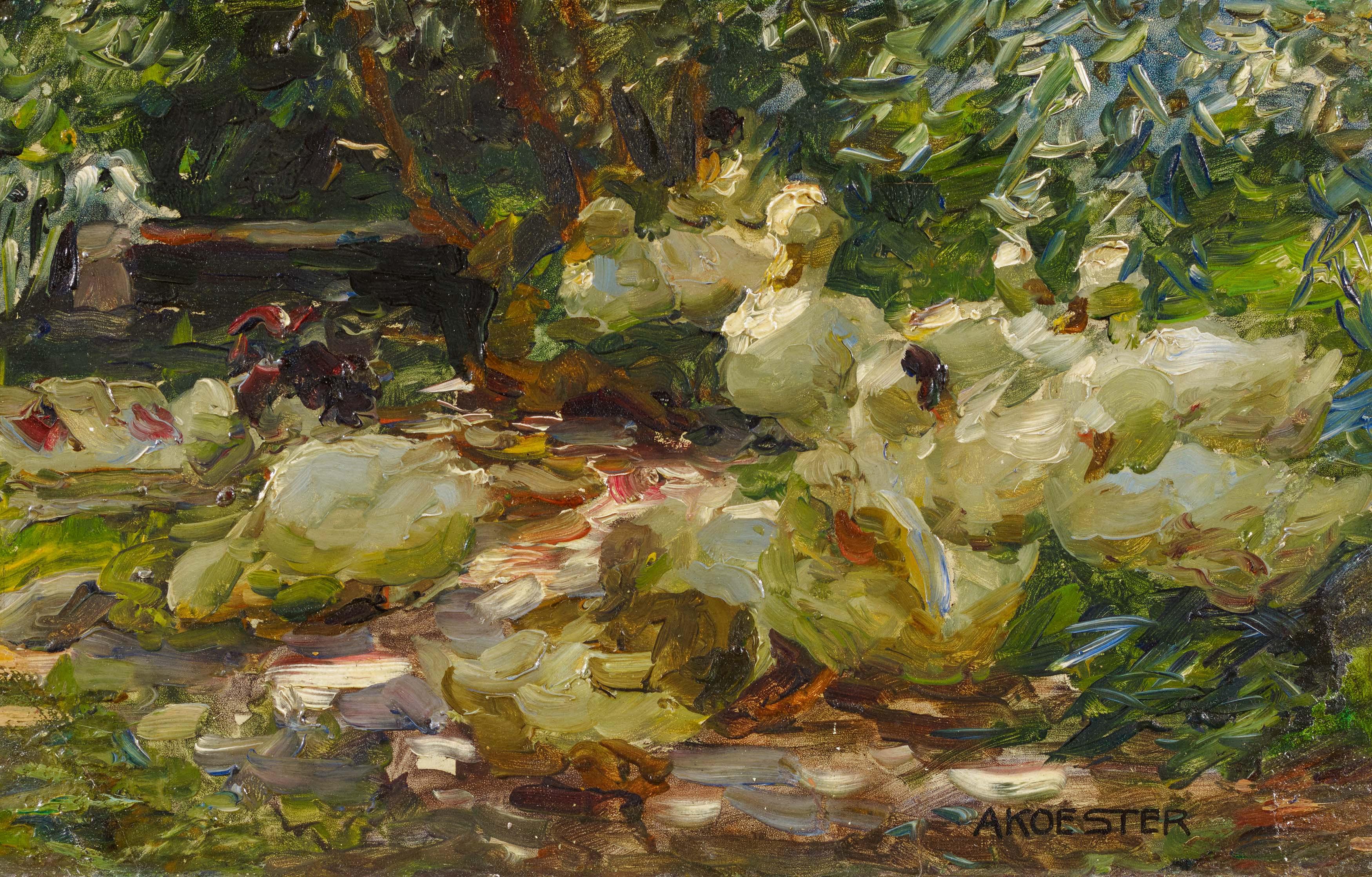 Alexander Max Koester - Enten im Schilf.