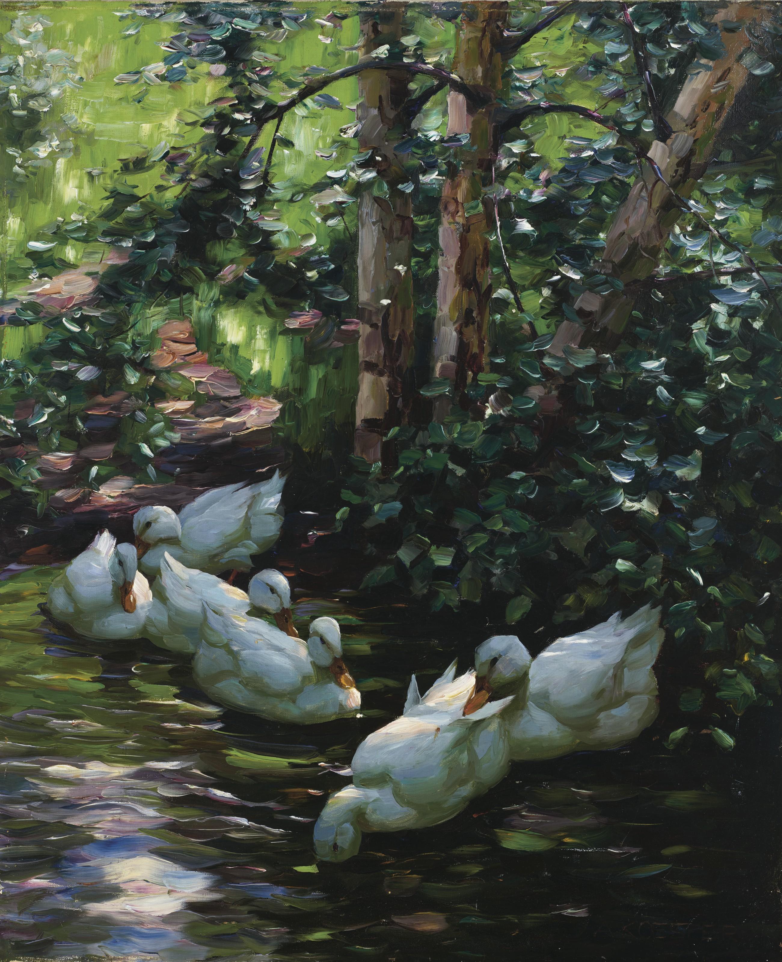 Alexander Max Koester - Sechs Enten Im Wasser