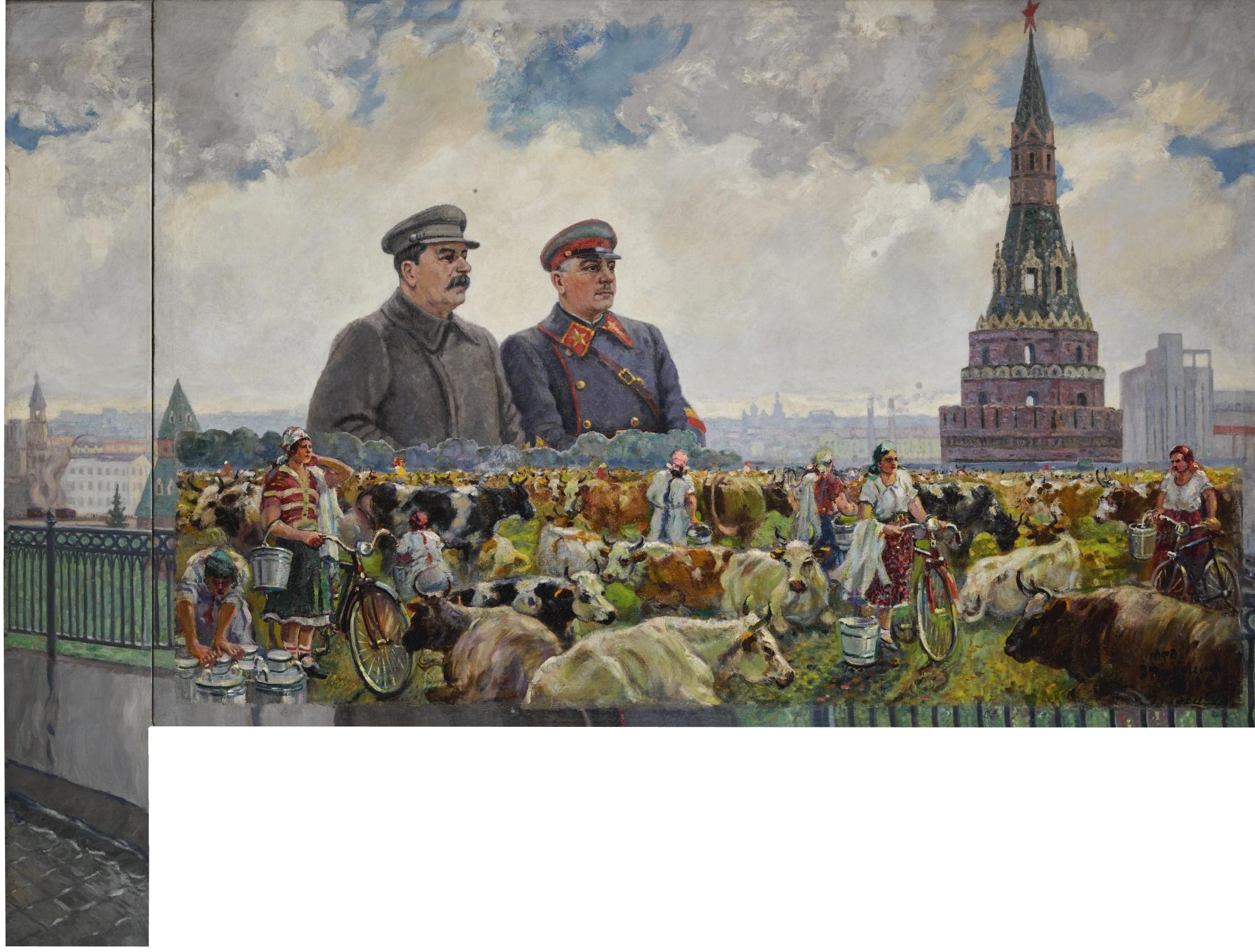 Alexander Mikhailovich Gerasimov - Herd On The Collective Farm / Stalin And Voroshilov At The Kremlin