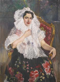 Alexander Mikhailovich Gerasimov - Portrait Of Gloria In Tehuana Dress