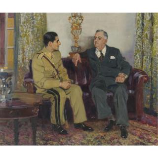 Alexander Mikhailovich Gerasimov - Russian The Meeting Of Franklin Delano Roosevelt And Shah Mohammad Reza Pahlavi Of Iran