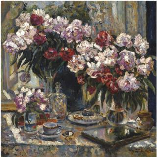 Alexander Mikhailovich Gerasimov - Still Life With Peonies