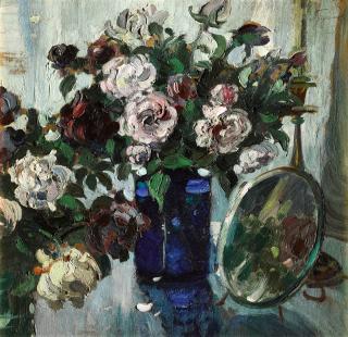Alexander Mikhailovich Gerasimov - Still Life With Roses And Mirror