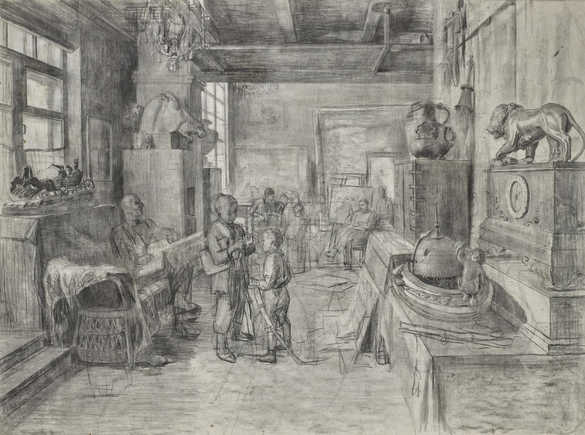 Alexander Mikhailovich Gerasimov - The Artist\'S Studio In Moscow