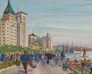 Alexander Mikhailovich Gerasimov - View Of The Bund, Shanghai