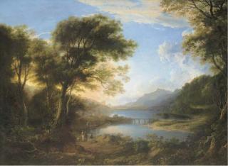 Alexander Nasmyth H.R.S.A - View of Loch Tay with Kenmore Church and bridge